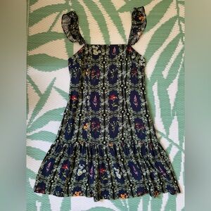 Agua Bendita Floral Navy Dress